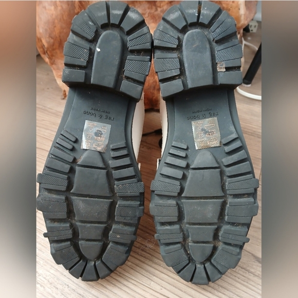 RAG & BONE Womens SHILOH White LEATHER Lace Up COMBAT BOOTS Shoe Size 7.5/38 - Picture 7 of 10